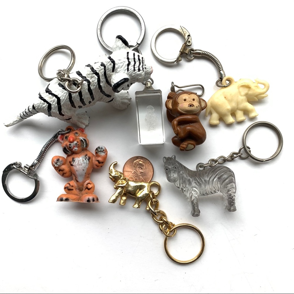 Vintage ZOO ANIMAL Keychains-Siegfried & Roy